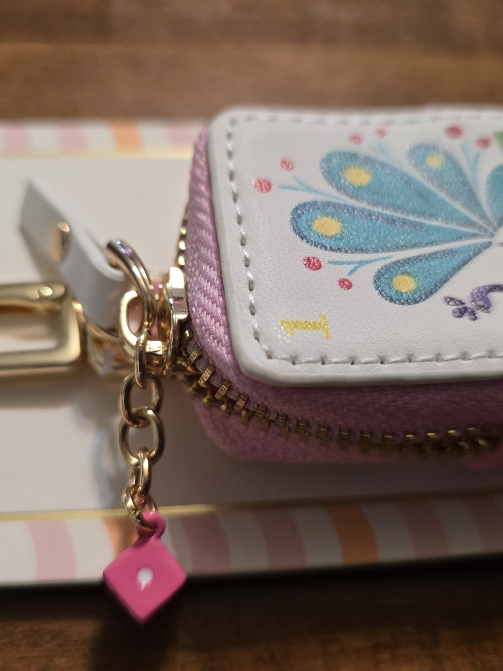 Piper K Pink Peacock Bag Charm & Key Chain - Picture 2 of 5